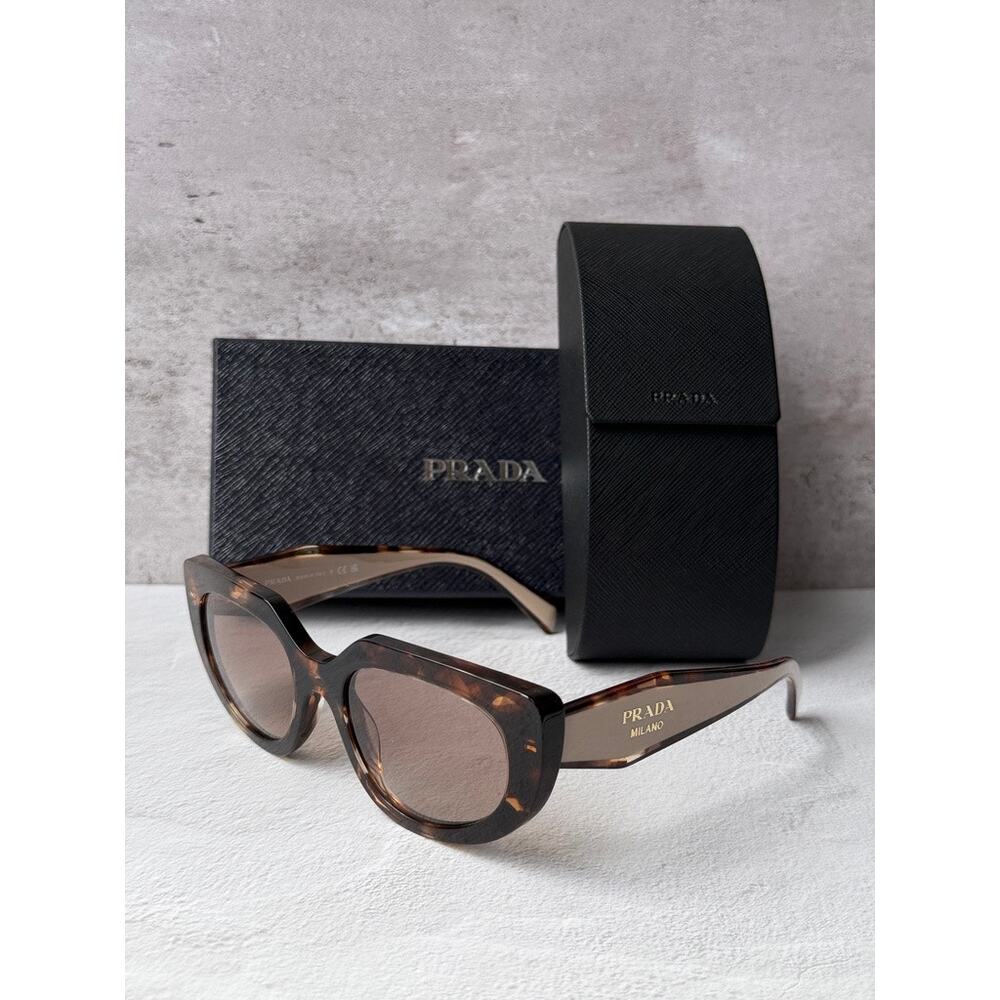 NEW Prada PR D02S Cat Eye Sunglasses in Havana Powder $390 - Picture 4 of 6